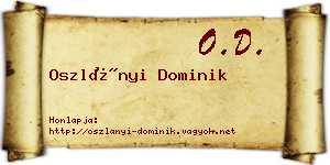 Oszlányi Dominik névjegykártya